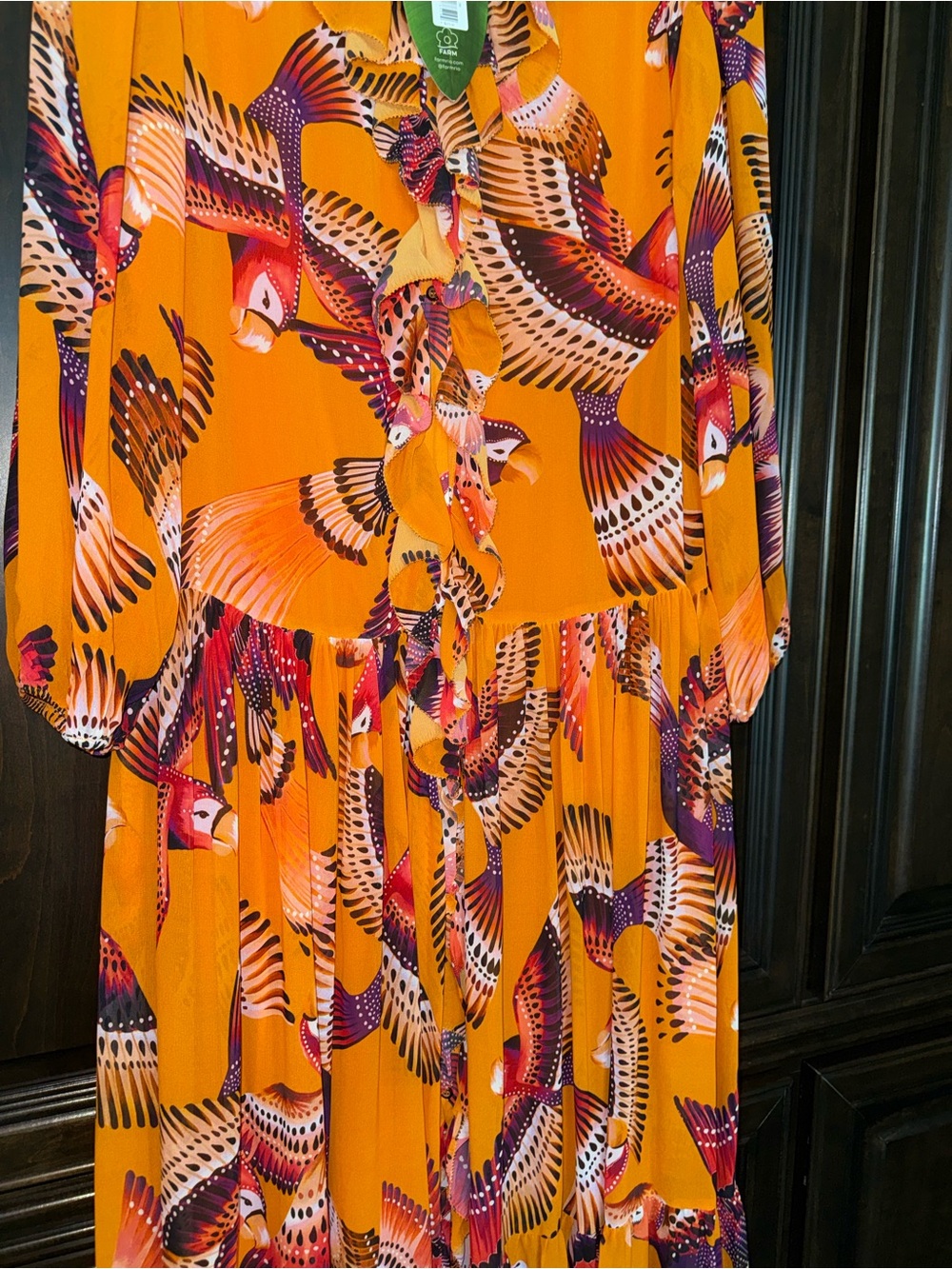 FARM Rio Orange Bird-Print Maxi Dress - Picture 9 of 16